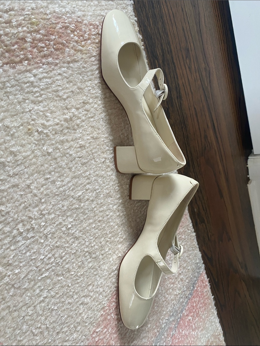 Larroudé Cream Mary Jane Pumps - Patent Leather - Picture 5 of 8